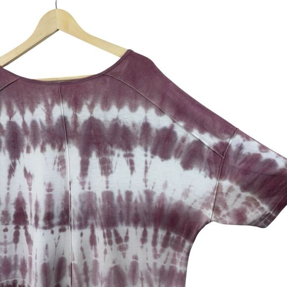 Green Tea X-Large Top Tie Die Short Sleeve Dolman Oversized Fit Pullover Womens - Picture 13 of 13